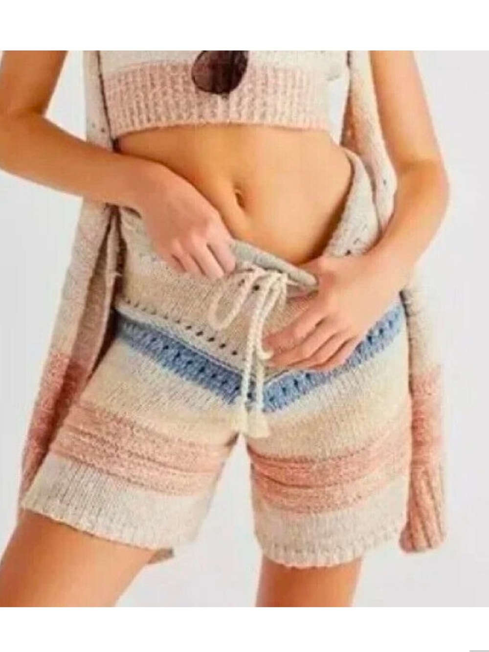 Free People Southwest Print Knit Fisherman Shorts
